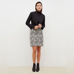 M.M. LAFLEUR Noho Crackle Lined Pencil Skirt Black White ITALIAN FABRIC Size 10‎